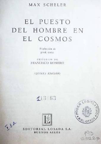 El puesto del hombre en el cosmos