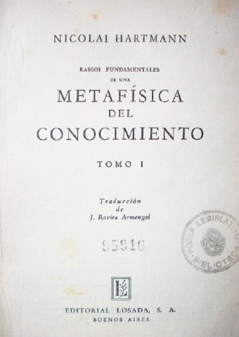 Rasgos fundamentales de una metafísica del conocimietnto