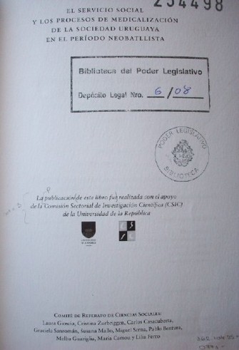 El servicio social y los procesos de medicalización de la sociedad uruguaya en el período neobatllista