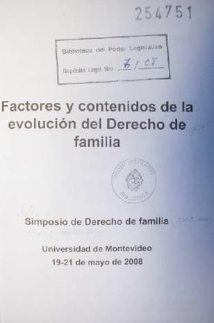 Factores y contenidos de la evolución del Derecho de familia