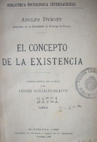 El concepto de la existencia