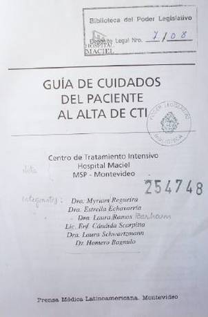 Guía de cuidados del paciente al alta de CTI