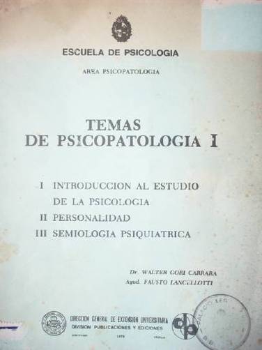 Temas de psicopatología I