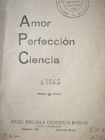 Amor, perfección, ciencia