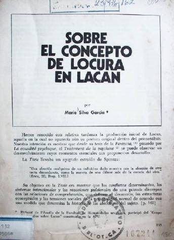 Sobre el concepto de locura en Lacan