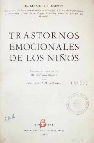 Trastornos emocionales de los niños