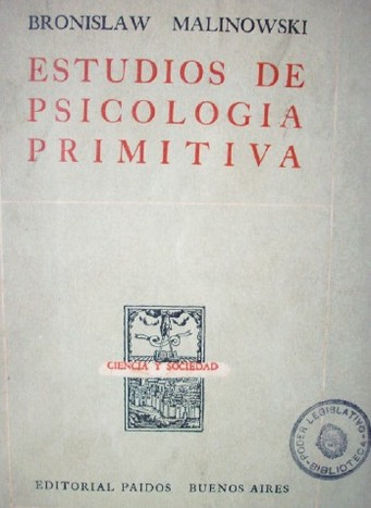 Estudios de psicología primitiva