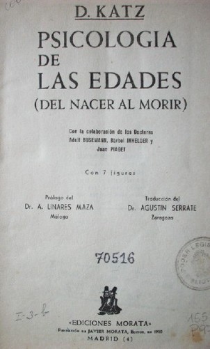 Psicología de las edades : (del nacer al morir)