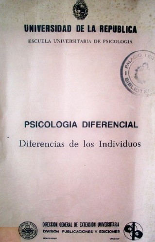 Psicología diferencial : diferencias de los individuos