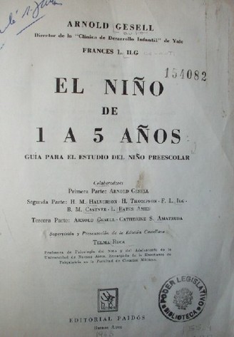 El niño de 1 a 5 años : guía para el estudio del niño preescolar