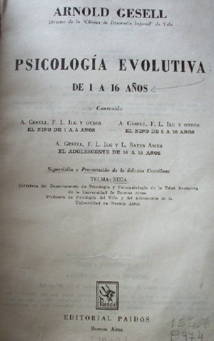 Psicología evolutiva : de 1 a 16 años