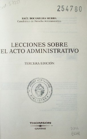 Lecciones sobre el Acto Administrativo