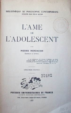 L'ame de l'adolescent