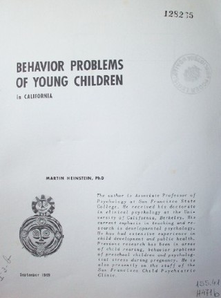 Behavior problems of young children in California
