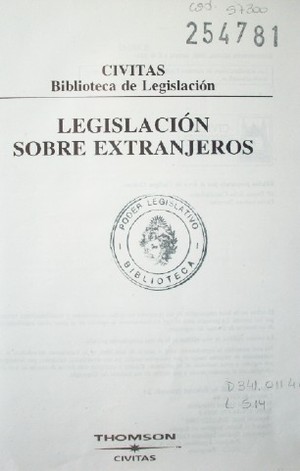 Legislación sobre extranjeros