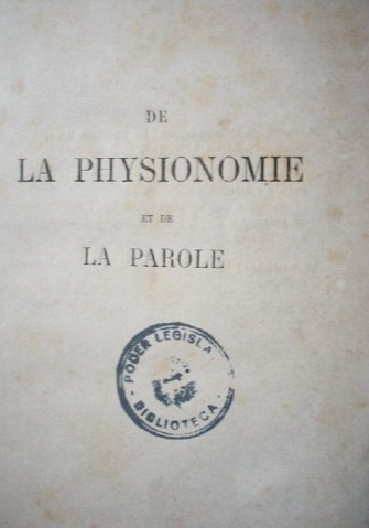 De la physionomie et de la parole