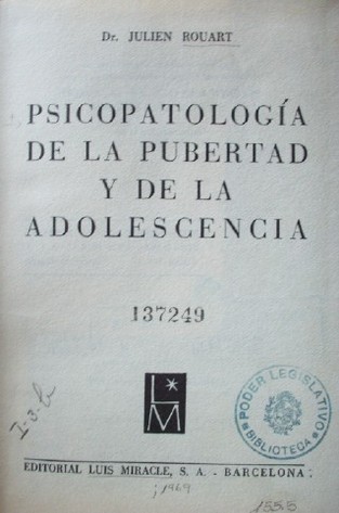 Psicopatología de la pubertad y de la adolescencia