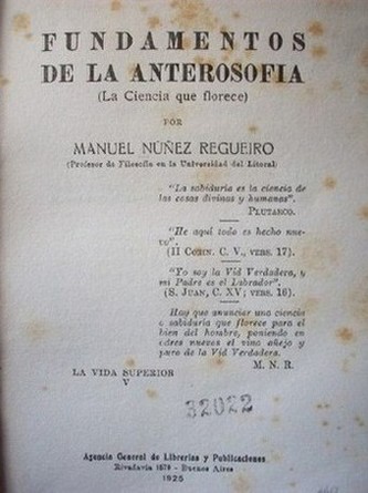 Fundamentos de la anterosofía: (la ciencia que florece)