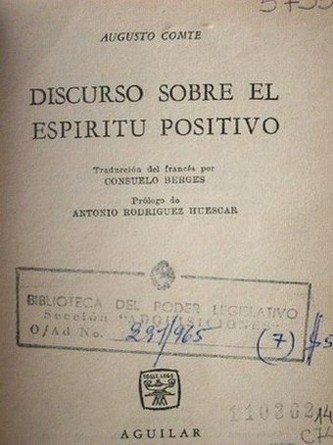 Discurso sobre el espíritu positivo