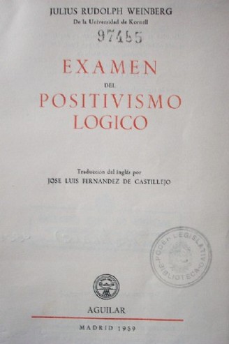 Examen del Positivismo lógico