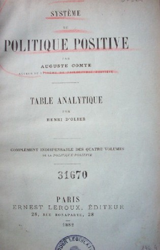 Système de politique positive : table analytique