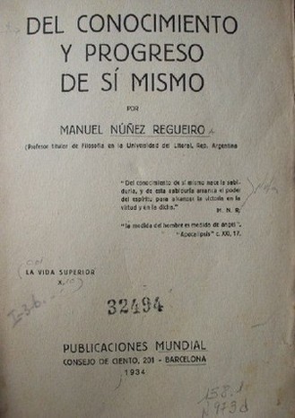 Del conocimiento y progreso de sí mismo