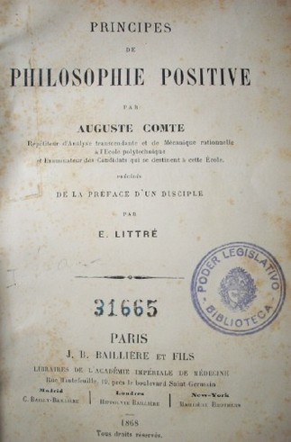 Principes de philosophie positive