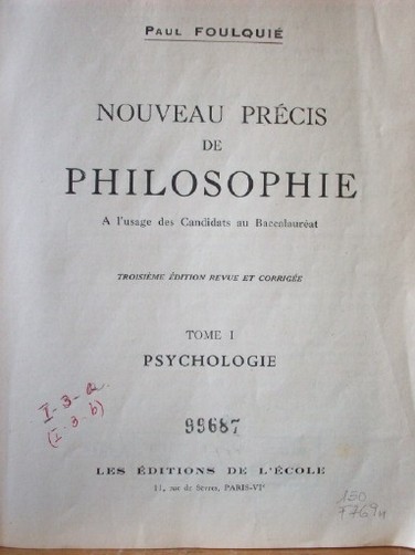 Nouveau précis de philosophie : a l'usage des candidats au Baccalauréat