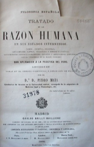 Tratado de la razón humana : en sus estados intermedios