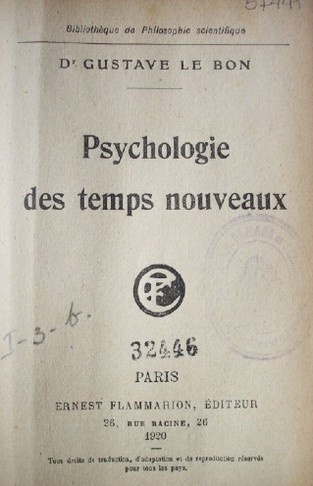 Psychologie des temps nouveaux