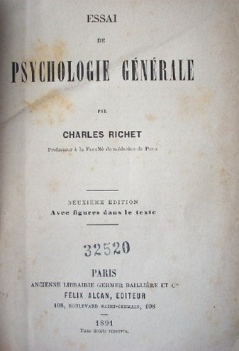 Essai de Psychologie Générale