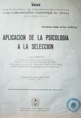 Aplicación de la psicología a la selección