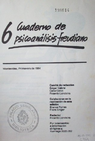 Cuaderno de psicoanálisis freudiano : (6)