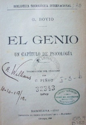 El genio : un capítulo de psicología