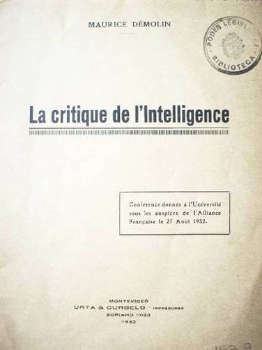 La critique de l'Intelligence