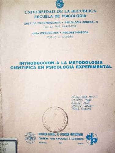 Introducción a la metodología científica en psicología experimental