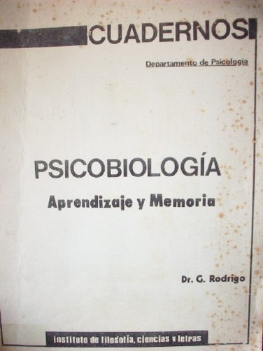 Psicobiología : aprendizaje y memoria