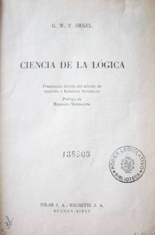 Ciencia de la lógica