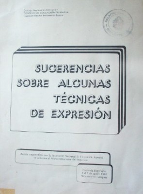 Sugerencias sobre algunas técnicas de expresión: curso de expresión