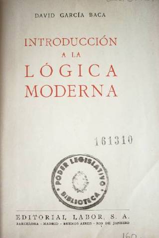 Introducción a la lógica moderna