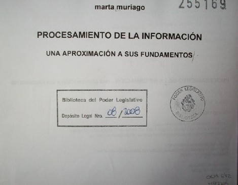 Procesamiento de la información : una aproximación a sus fundamentos