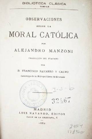 Observaciones sobre la moral católica