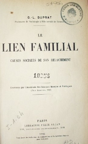 Le lien familial : causes sociales de son relachement