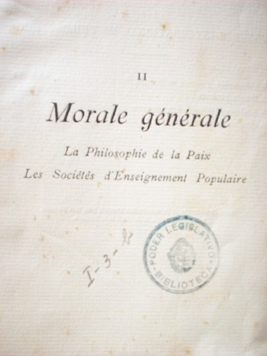 Morale générale : la philosophie de la paix. Les sociétés d'enseignement populaire