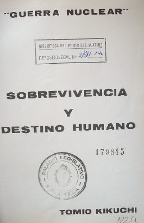 Guerra nuclear : sobrevivencia y destino humano