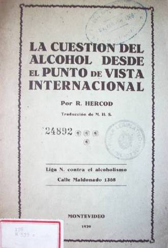 La cuestión del alcohol desde el punto de vista internacional