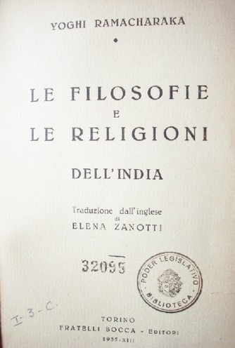 Le filosofie e le religioni dell´ India