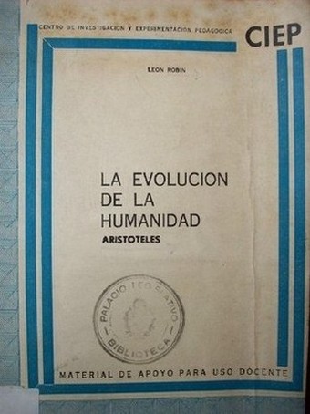 La Filosofía griega y los orígenes del pensamiento científico : Aristóteles