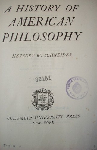 A history of american philosophy
