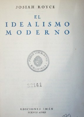 El idealismo moderno